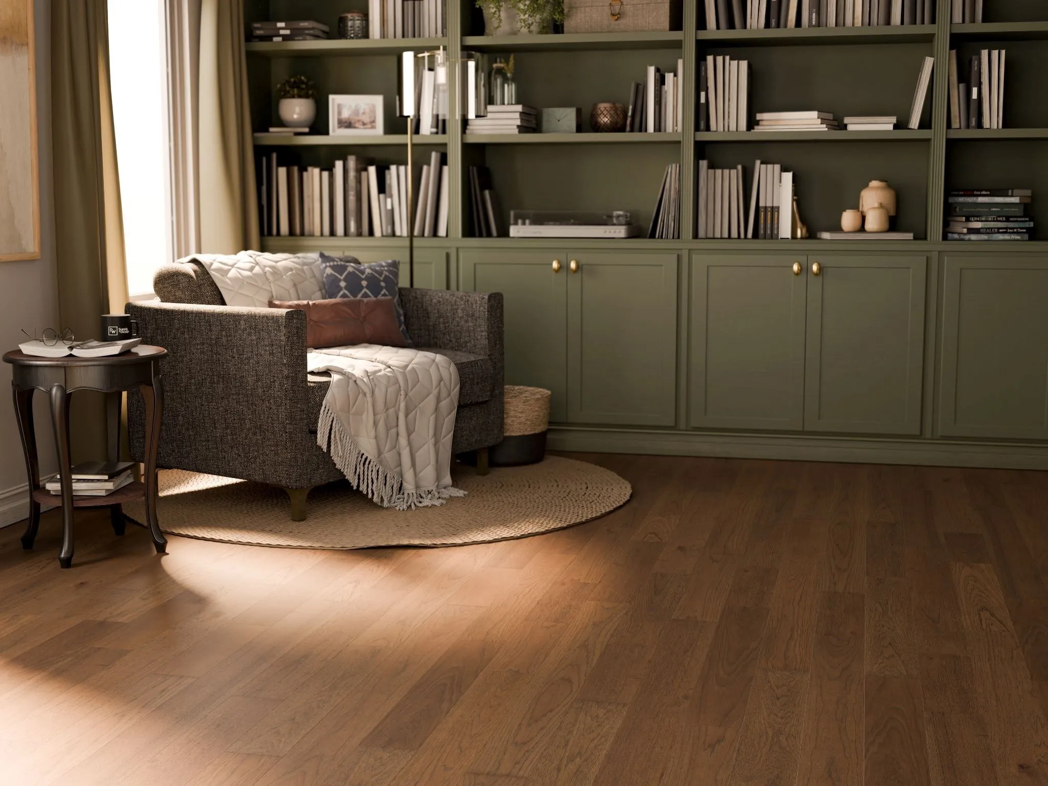 Warm living room flooring
