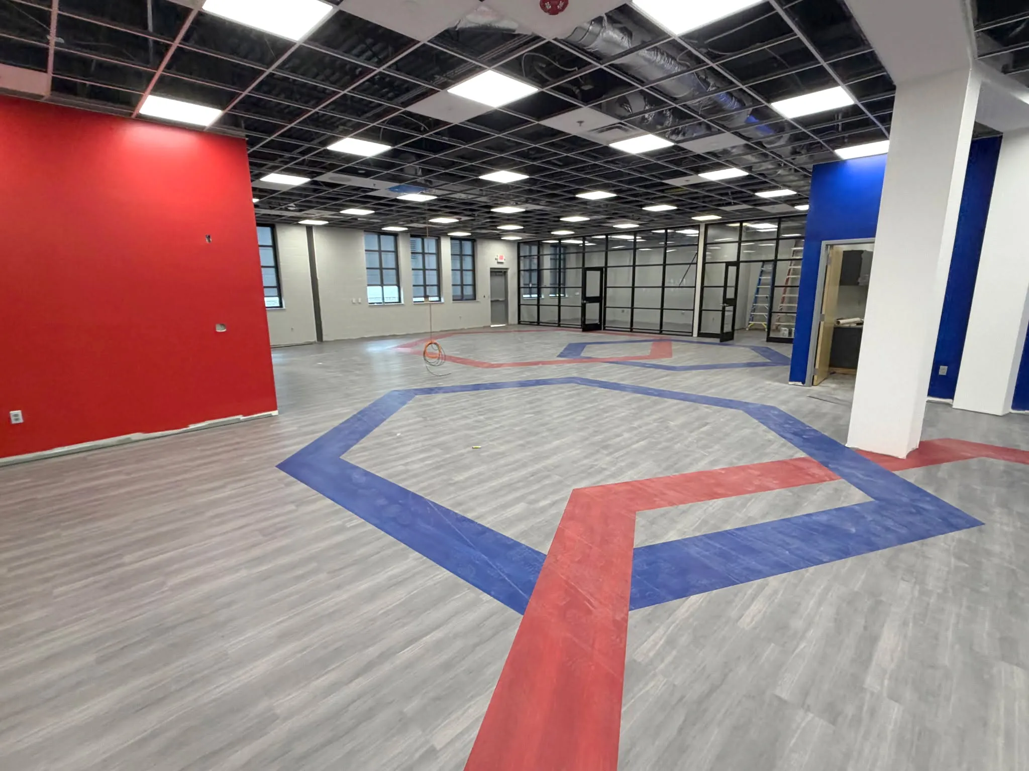 School lobby with commercial flooring